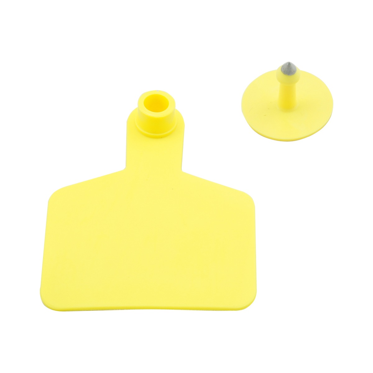 ID/Cattle Tags, Colour Matching Stud, 75x60mm, Yellow, 100 sets per bag
