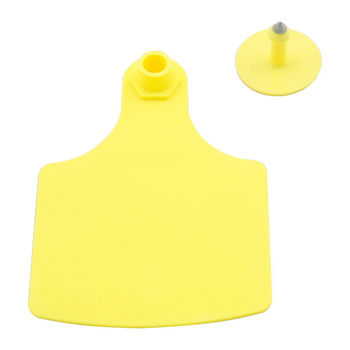 ID/Cattle Tags, Colour Matching Stud, 100x75mm, Yellow, 100 sets per bag