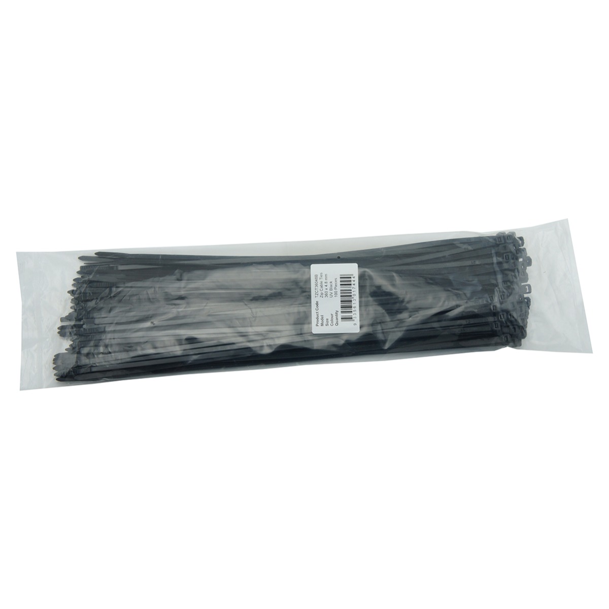 Cable Tie, 360x4.8mm, Black, 100/bag
