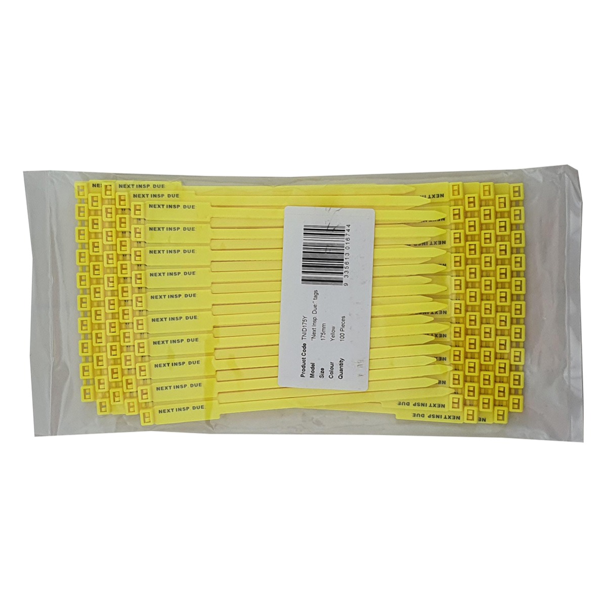 Rigging/Inspection Tags, "Next Insp Due" Printed Text, Yellow, 100/bag