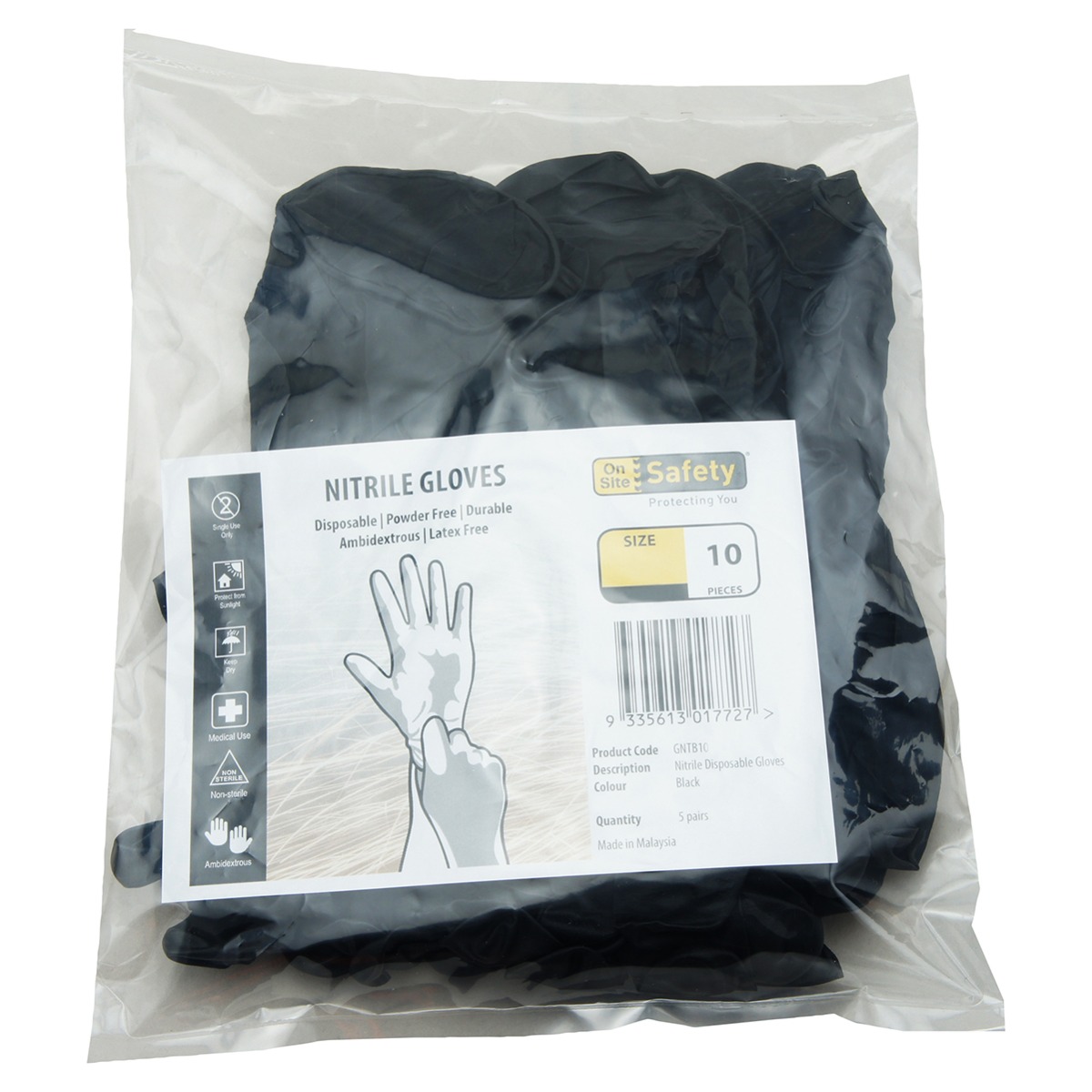 Nitrile Black Heavy Duty, 10 pieces per pack
