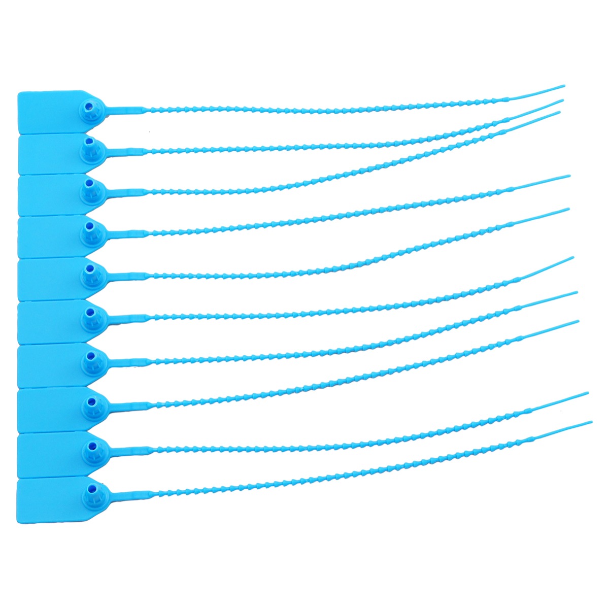 Tamper Evident Security Pull Tags, 215mmL, Bag of 100 tags, Blue