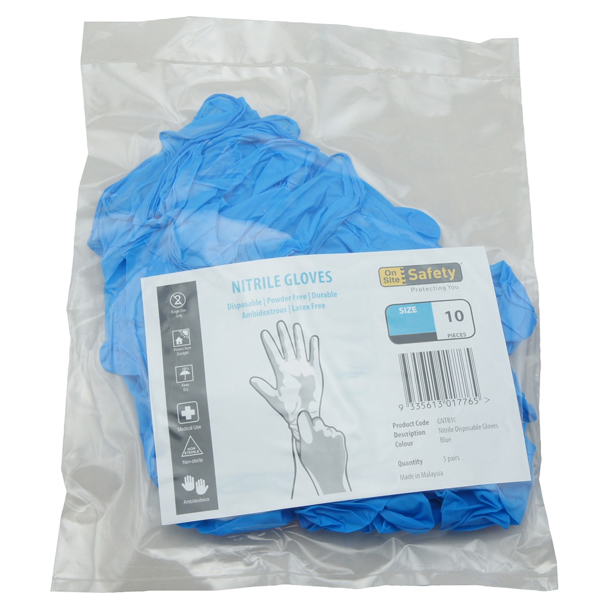 Nitrile Blue, 10 pieces per pack