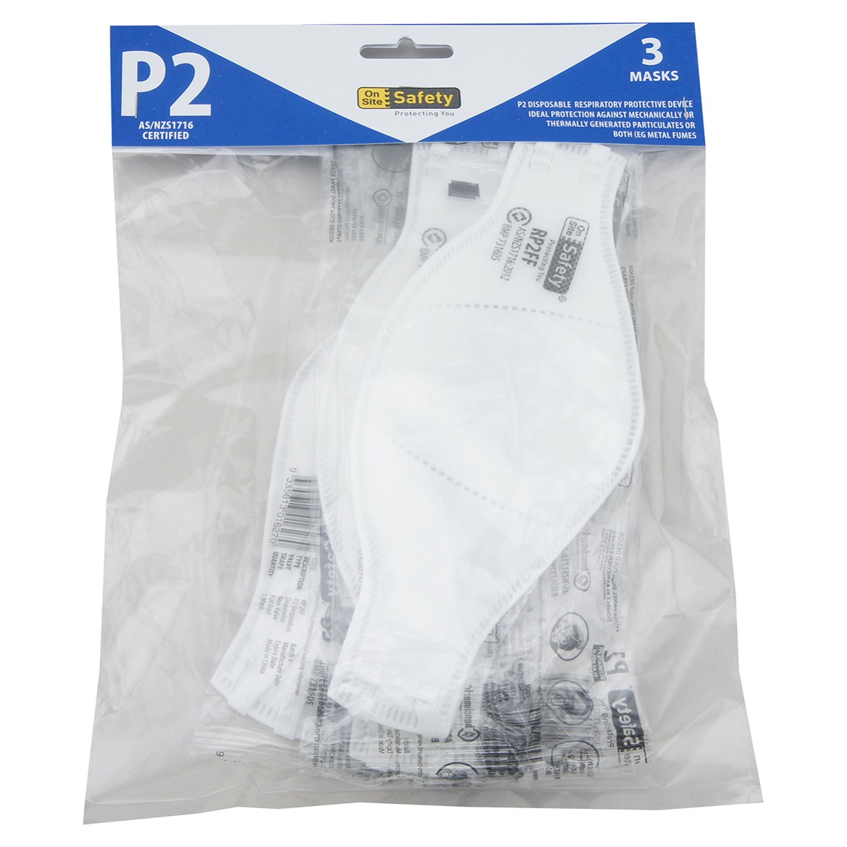 P2 Flat Fold Mask, 3 per pack
