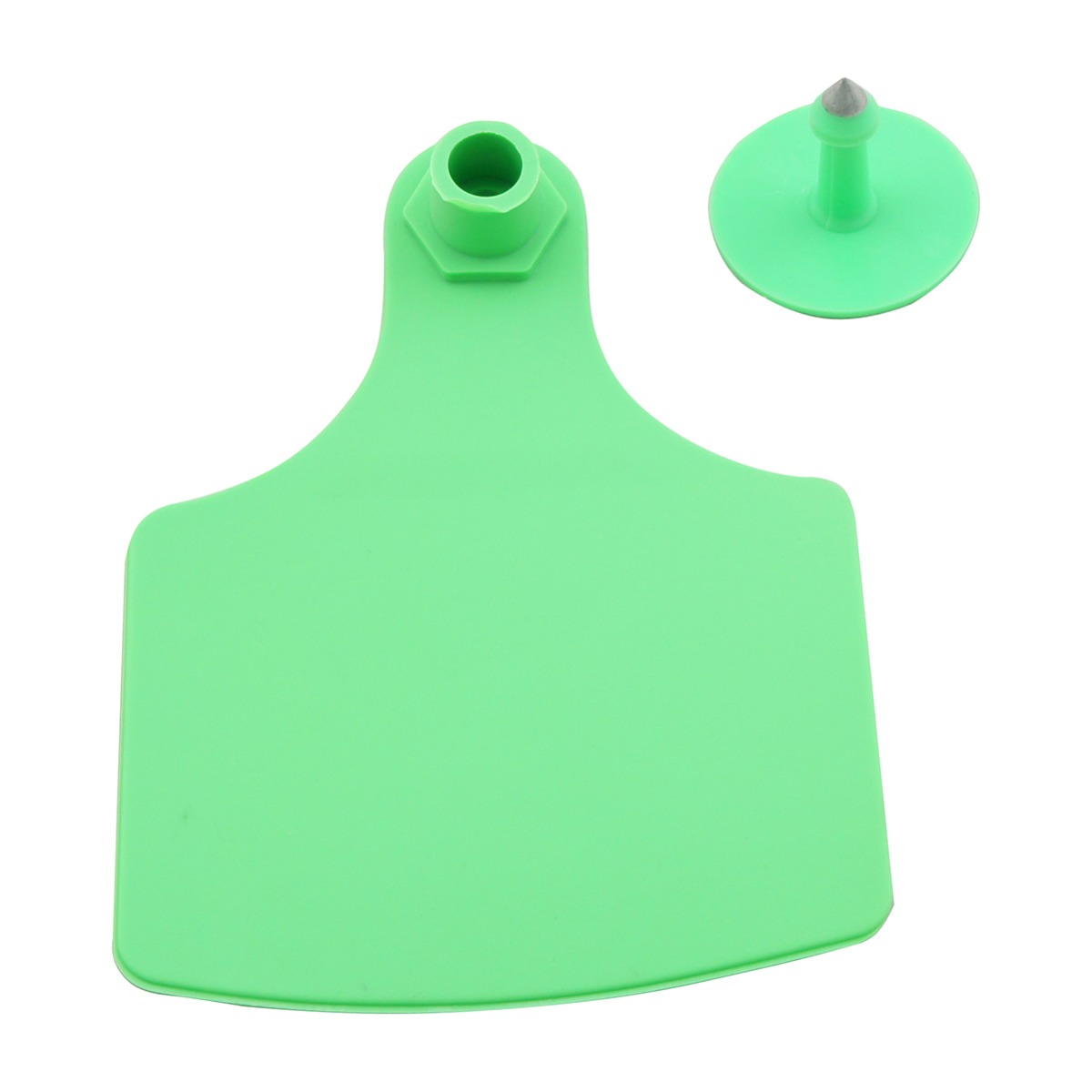ID/Cattle Tags, Colour Matching Stud, 100x75mm, Green, 100 sets per bag