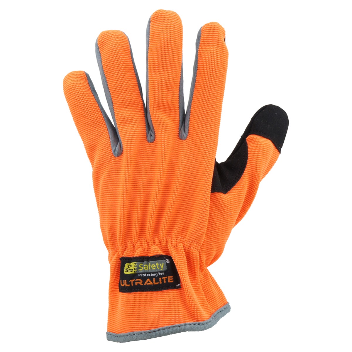 Ultra Lite Orange Glove, Black Synthethic leather Palm, EN388:2121
