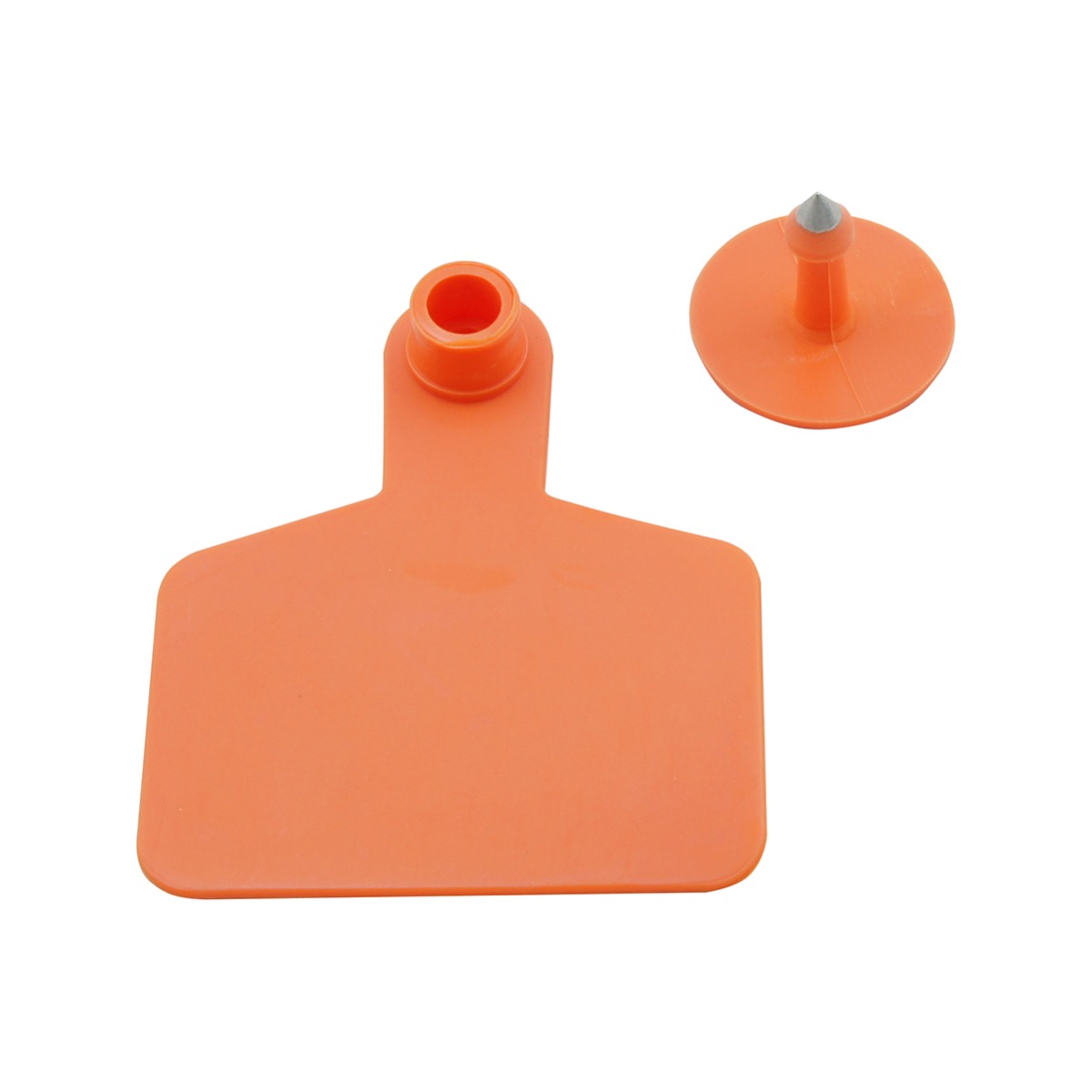 ID/Cattle Tags, Colour Matching Stud, 75x60mm, Orange, 100 sets per bag