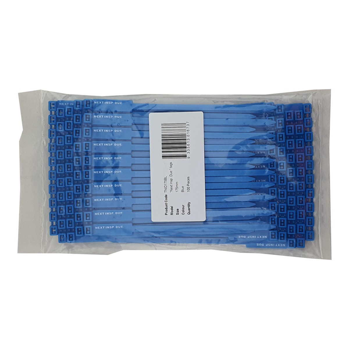 Rigging/Inspection Tags, "Next Insp Due" Printed Text, Blue, 100/bag
