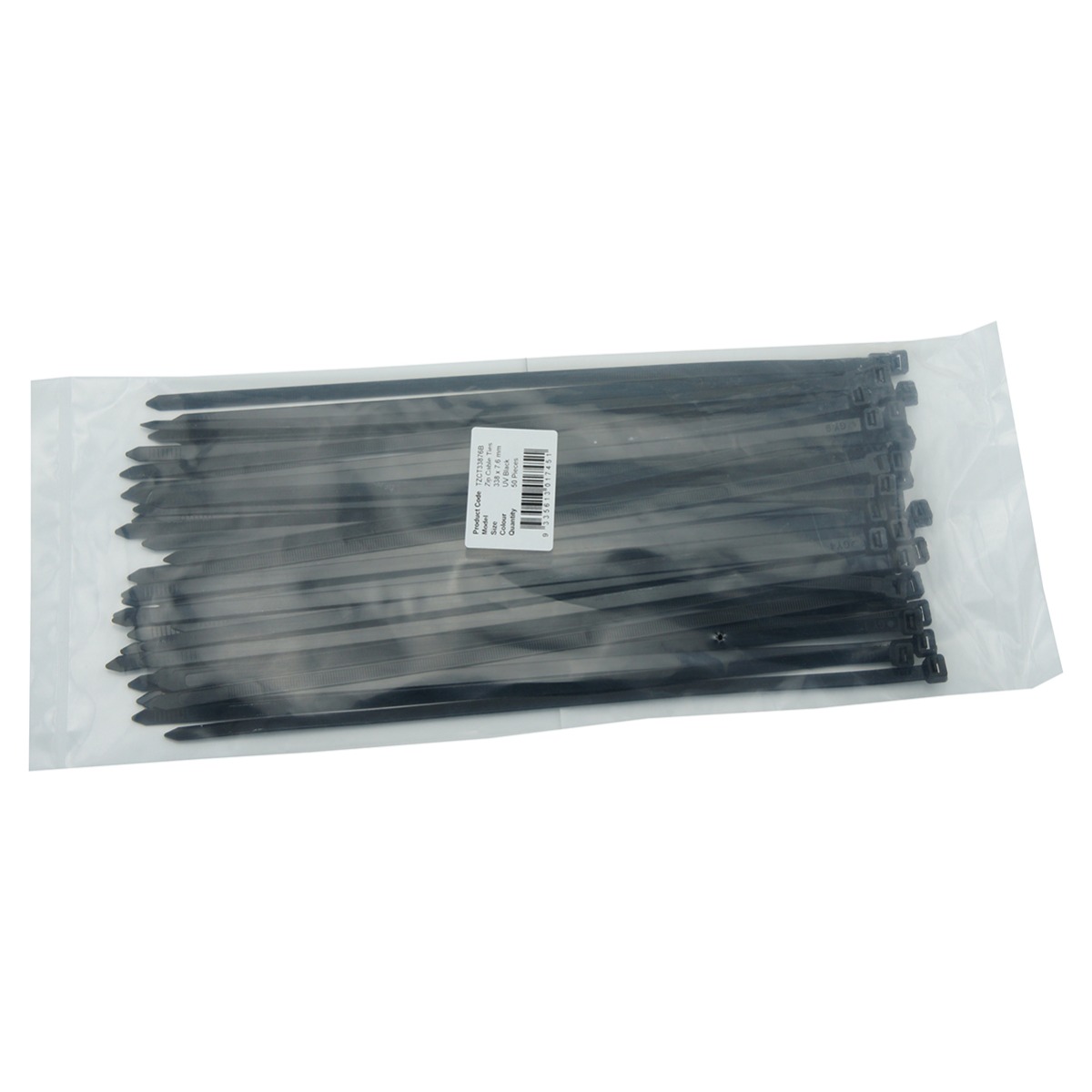 Cable Tie, 338x7.6mm, Black, 50/bag