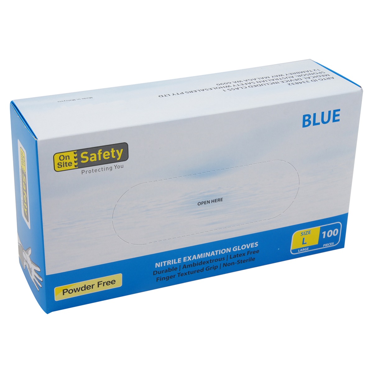 Nitrile Blue Disposable Gloves - Box of 100 thumbnail 4
