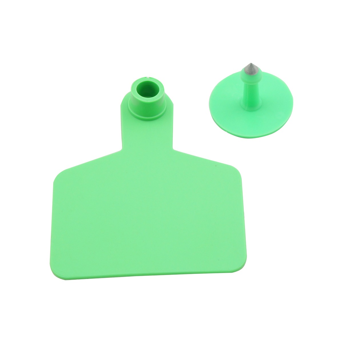 ID/Cattle Tags, Colour Matching Stud, 75x60mm, Green, 100 sets per bag