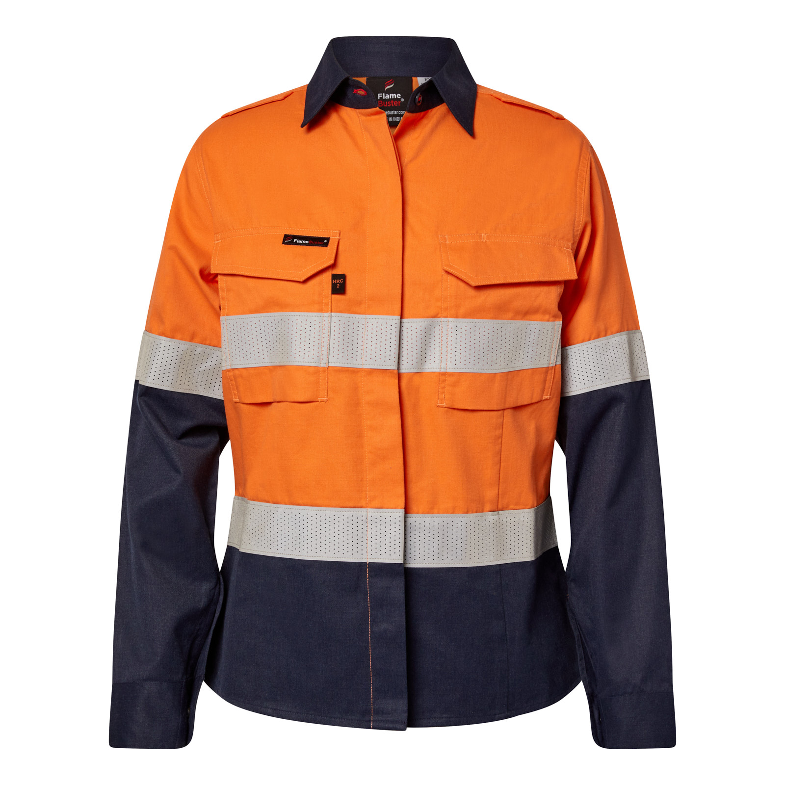 Torrent HRC2 Ladies Hi Vis Two Tone Open Front Shirt with Gusset Sleeves and FR Reflective Tape
