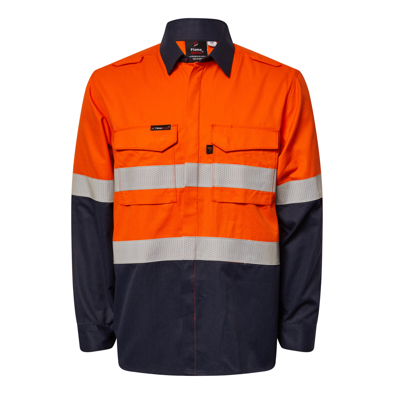 TORRENT HRC2 MEN'S HI VIS TWO TONE OPEN FRONT SHIRT WITH GUSSET SLEEVES AND FR REFLECTIVE TAPE thumbnail 3