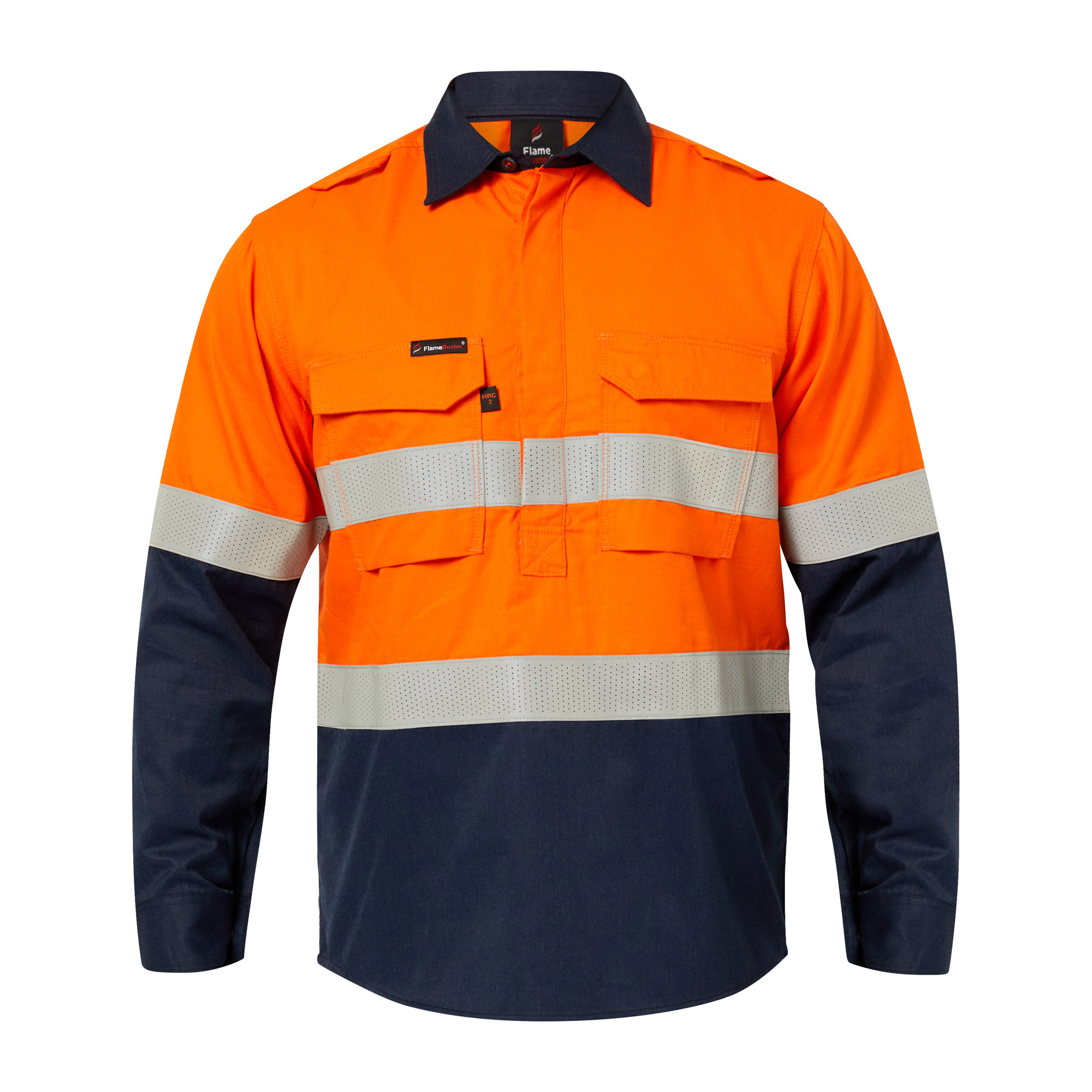 TORRENT HRC2 MEN'S HI VIS TWO TONE CLOSE FRONT SHIRT WITH GUSSET SLEEVES AND FR REFLECTIVE TAPE thumbnail 3