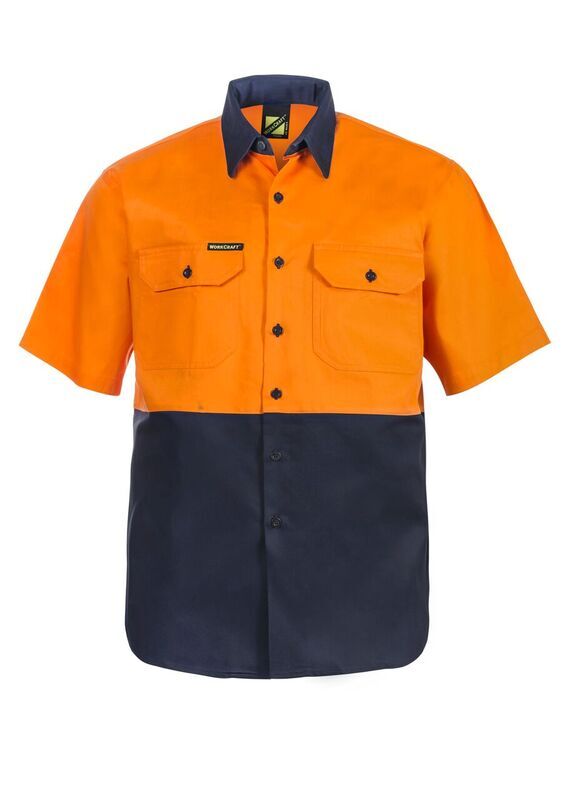 Hi Vis Two Tone Short Sleeve Cotton Drill Shirt thumbnail 3