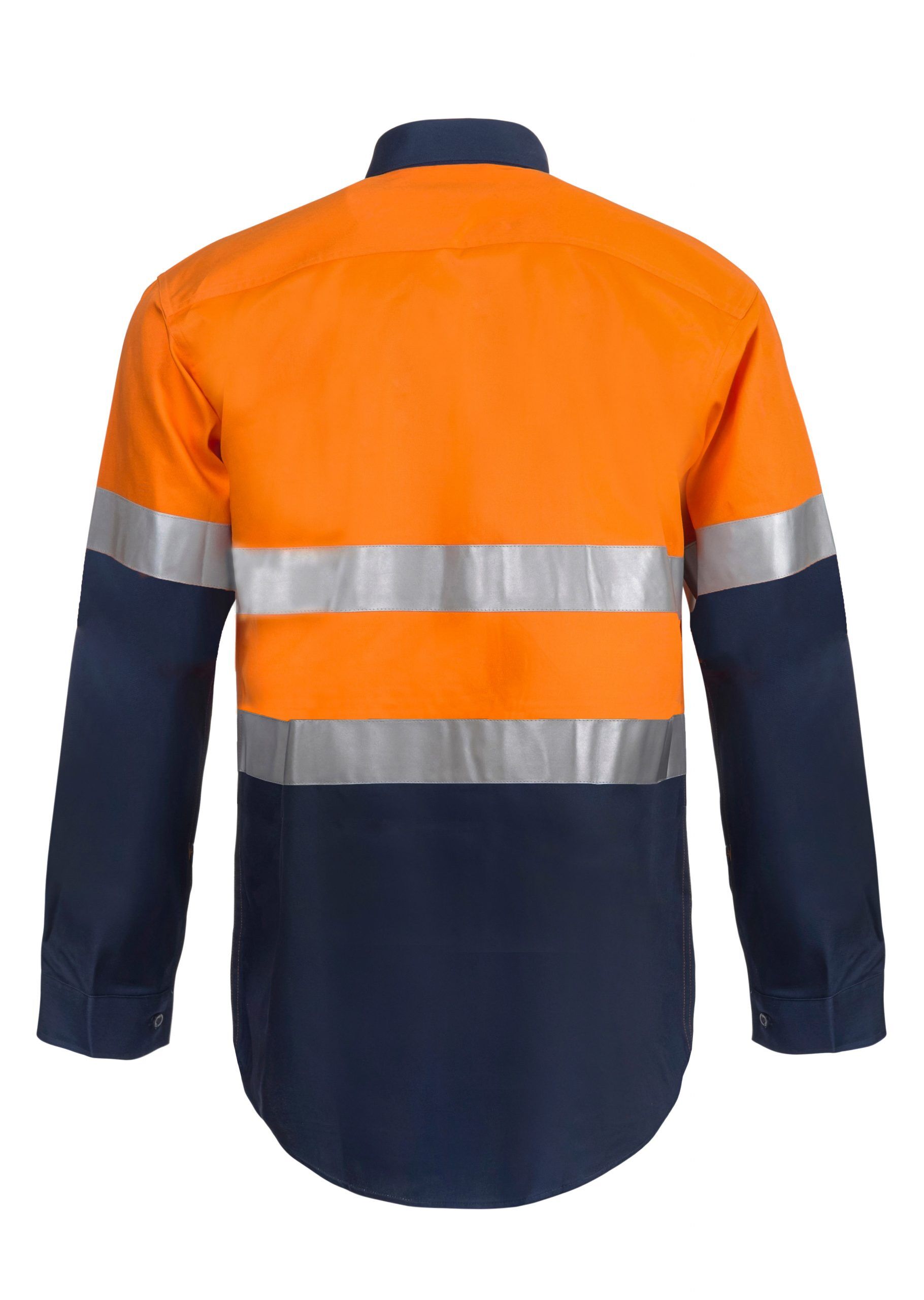 Hi Vis Two Tone Long Sleeve Cotton Drill Shirt with CSR Reflective Tape thumbnail 4