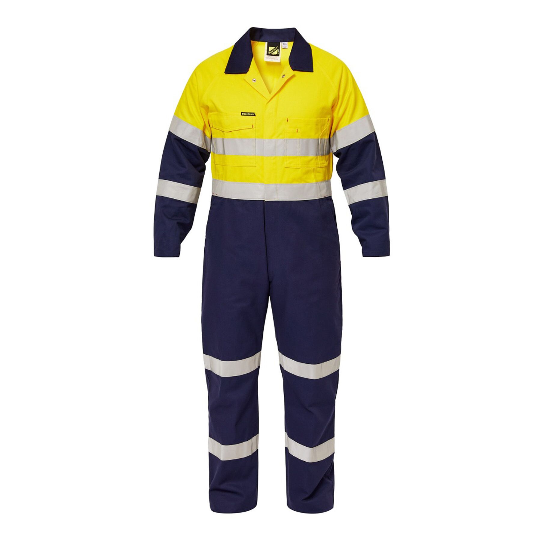 Hi Vis Two Tone Cotton Drill Coveralls with Industrial Laundry Reflective Tape thumbnail 3