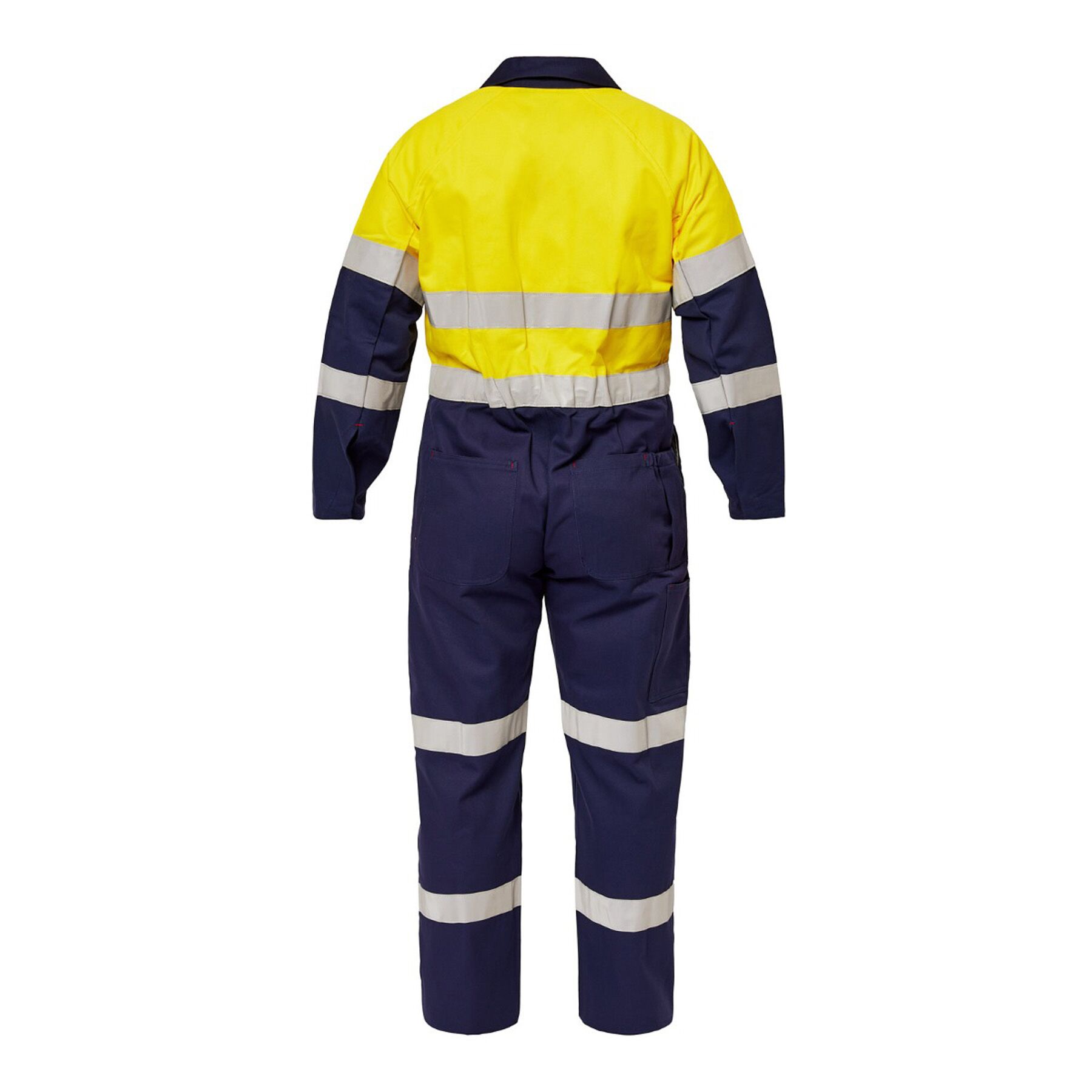 Hi Vis Two Tone Cotton Drill Coveralls with Industrial Laundry Reflective Tape thumbnail 4