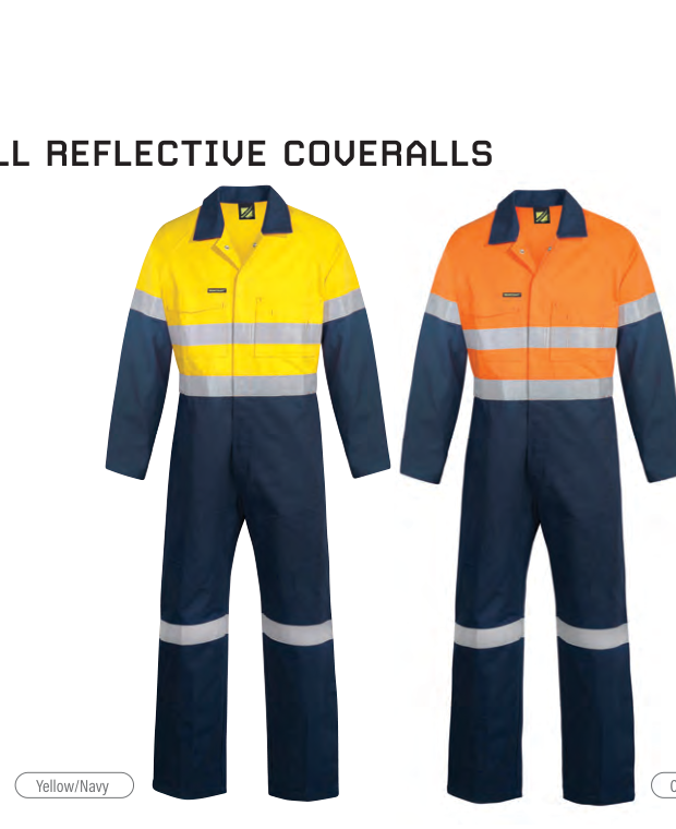 Hi Vis Two Tone Cotton Drill Coveralls with CSR Reflective Tape