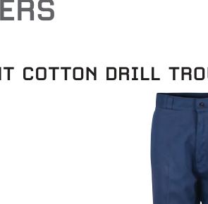 Classic Flat Front Cotton Drill Trouser