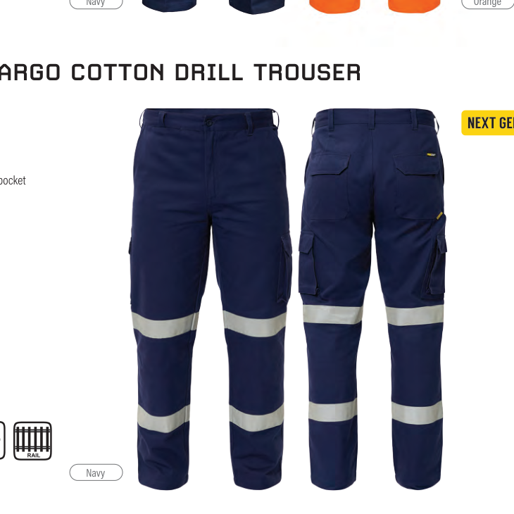 Reflective Cargo Cotton Drill Trouser